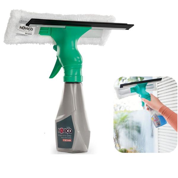 Limpa Vidros Spray Noviça 3x1 Reservatório Escova Rodo Limpeza Casa BT1980 Bettanin Imagem de Limpa Vidros Spray Noviça 3x1 Reservatório Escova Rodo Limpeza Casa BT1980 Bettanin