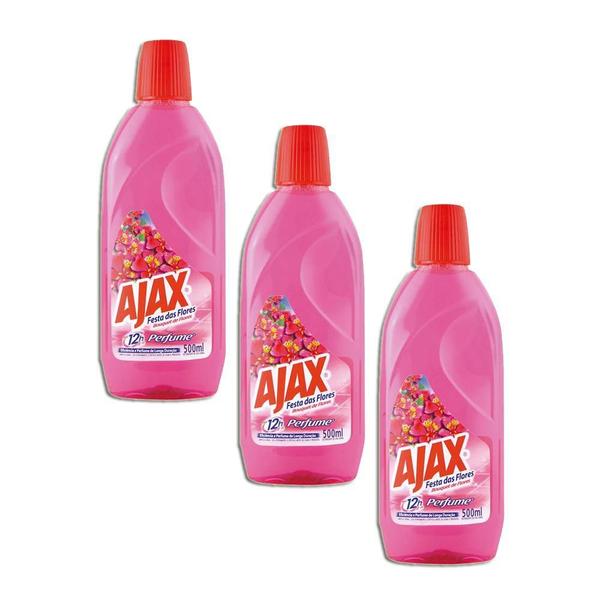 Limpador Ajax Bouquet De Flores 500Ml Kit 3 Imagem de Limpador Ajax Bouquet De Flores 500Ml Kit 3