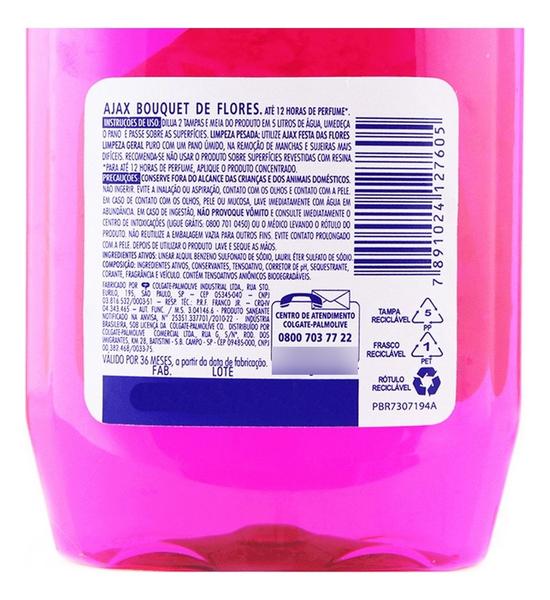 Imagem de Limpador Ajax Festa Das Flores De Lavanda 500ml Kit 3