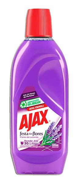 Imagem de Limpador Ajax Festa Das Flores De Lavanda 500ml Kit 5