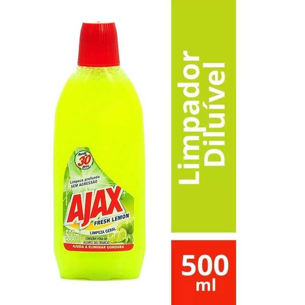 Imagem de Limpador Ajax Fresh Lemon 500Ml Kit 10