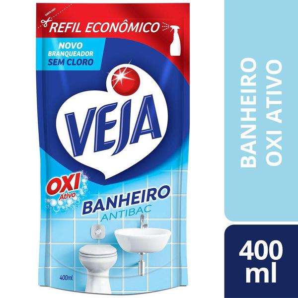 Imagem de Limpador Anti Bac Veja Banheiro Oxi Refil Sache Economico