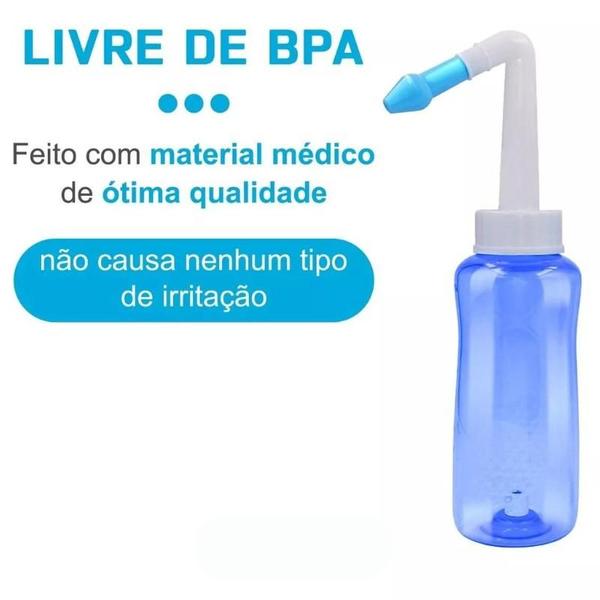 Imagem de Limpador De Nariz/lavagem Nasal Eficiente 300ml 2 Bicos