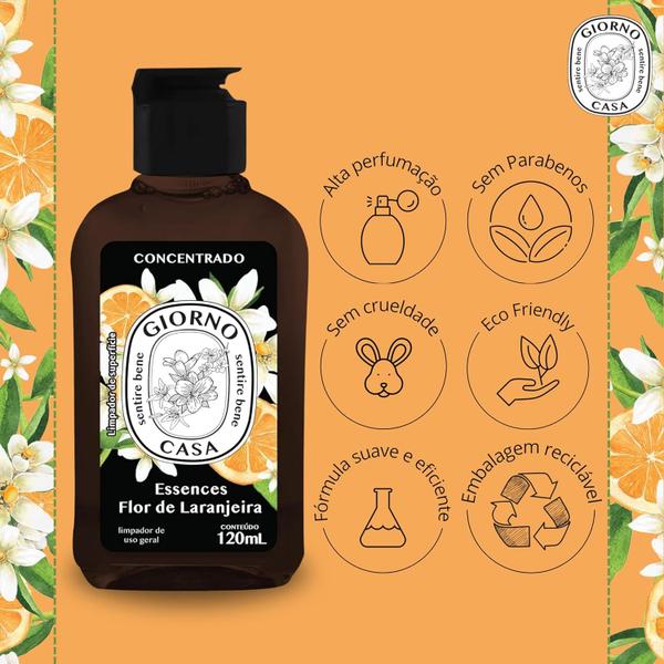 Imagem de Limpador De Superfícies Perfumado Concentrado Essences Flor de Laranjeira 120ml Giorno Casa