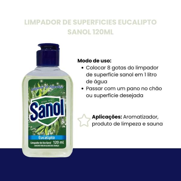 Imagem de Limpador de superficies Sanol Eucalipto 120ml