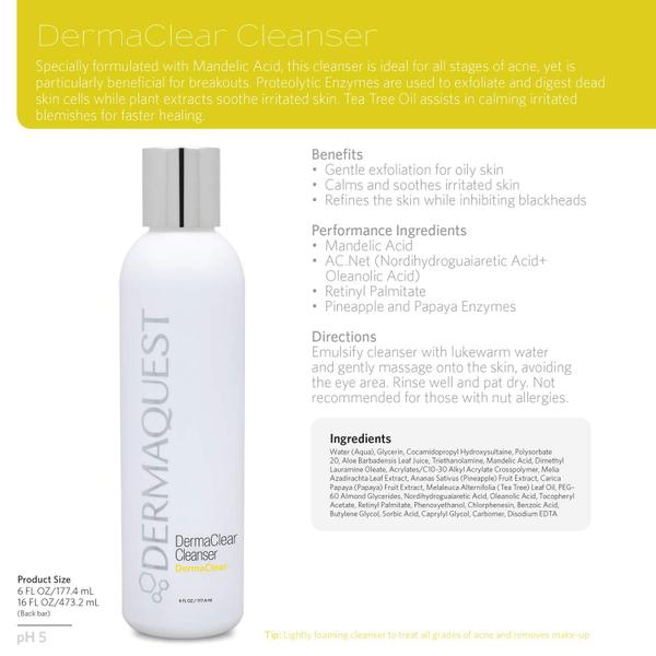 Imagem de Limpador DermaQuest DermaClear para acne com ácido mandélico 180 ml