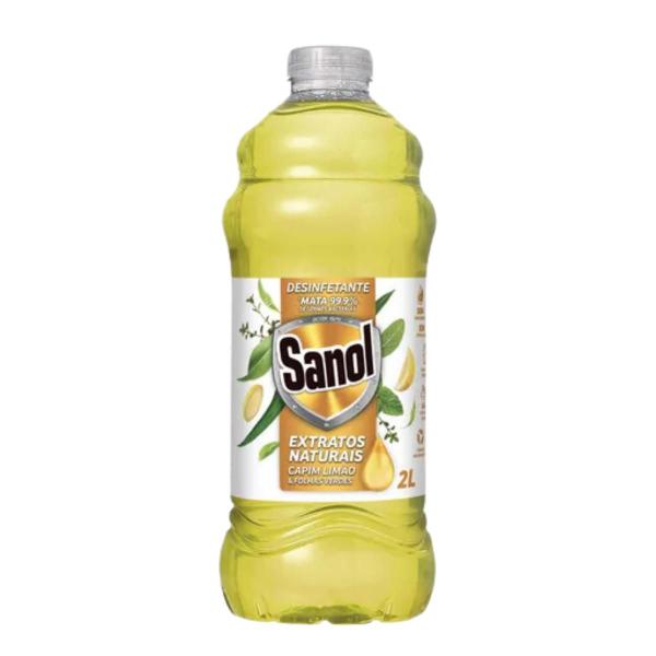 Limpador Desinfetante Extratos Naturais Capim Limão Sanol 2L - Plush Sanol Imagem de Limpador Desinfetante Extratos Naturais Capim Limão Sanol 2L