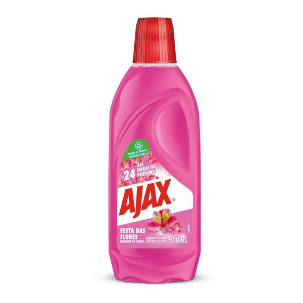 Limpador Diluível Ajax Festa das Flores Bouquet de Flores 500mL Imagem de Limpador Diluível Ajax Festa das Flores Bouquet de Flores 500mL