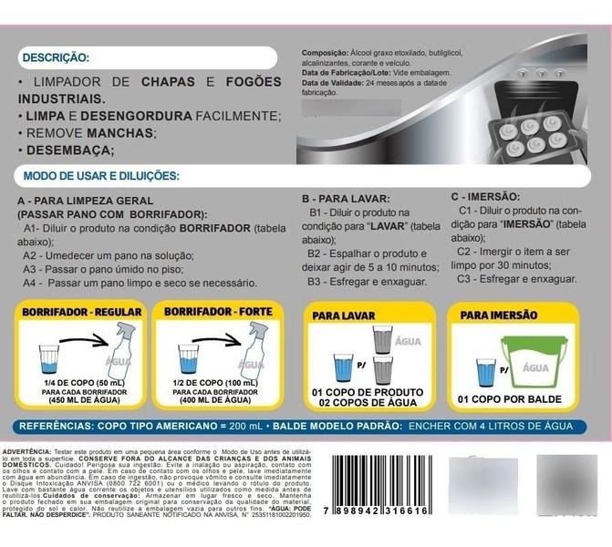 Imagem de Limpador Grill  Concentrado (faz Até 10l)  Duratto 2 Ltr