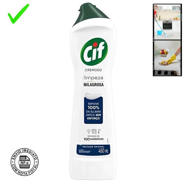 Imagem de Limpador multiuso cif cremoso 450 ml remove sujeira difícil