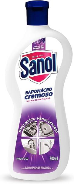 Imagem de Limpador multiuso saponaceo sanol cremoso lavanda 500ml