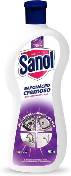 Imagem de Limpador Multiuso Saponaceo Sanol Cremoso Lavanda 500Ml