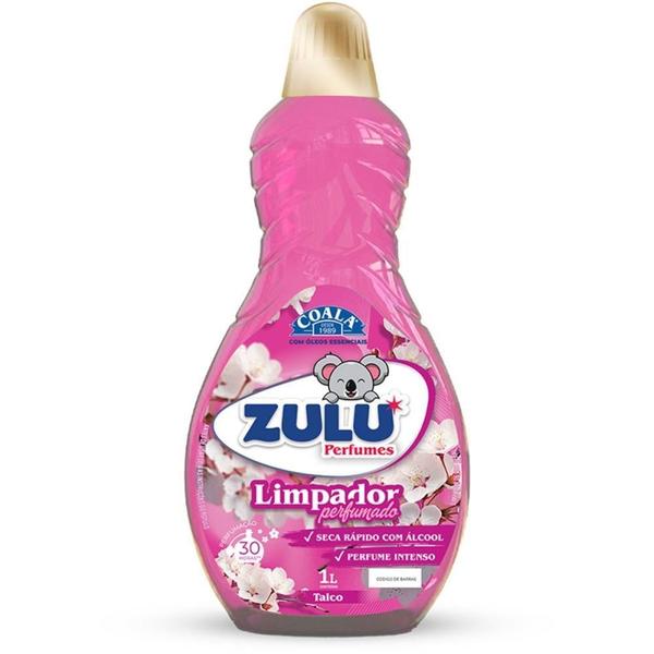 Imagem de Limpador Multiuso Zulu Perfumes Talco 1L - Caixa com 12 Unidades