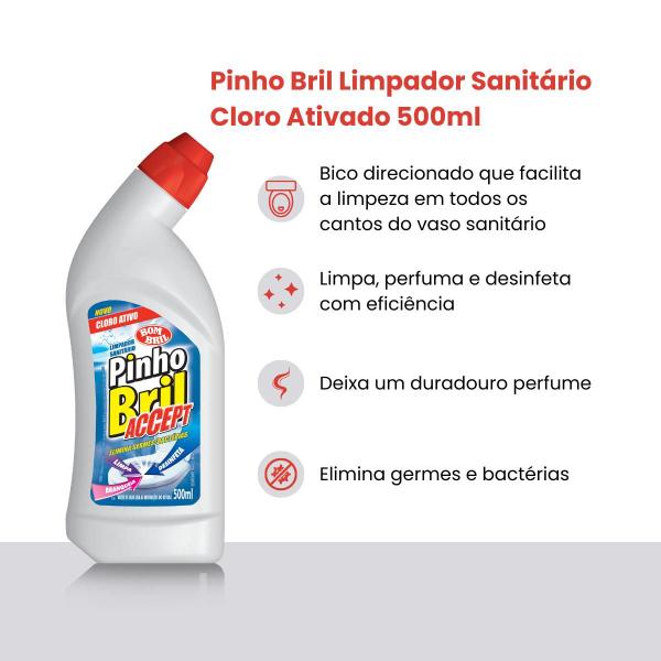 Imagem de Limpador Sanitario Pinho Bril Accept Cloro Ativo Bombril