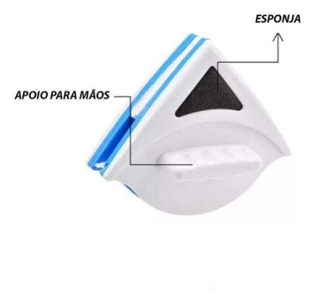 Imagem de Limpador Triangular Magnético De Vidros Azul Janelas Casa Salão