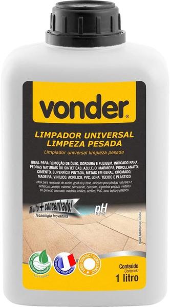 Imagem de Limpador Universal Limpeza Pesada Biodegradável 1 Litro Vonder para Pisos 100% Nacional