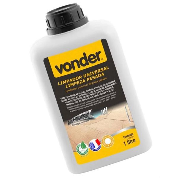 Imagem de Limpador Universal Limpeza Pesada Biodegradável 1 Litro Vonder para Pisos Limpador Universal Limpeza Pesada Biodegradável 1 Litro Vonder 100% Nacional