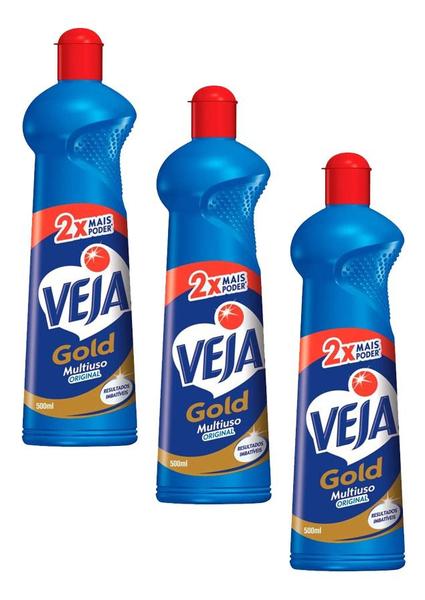 Imagem de Limpador Veja Multi Uso Gold Original 500ml Kit 5