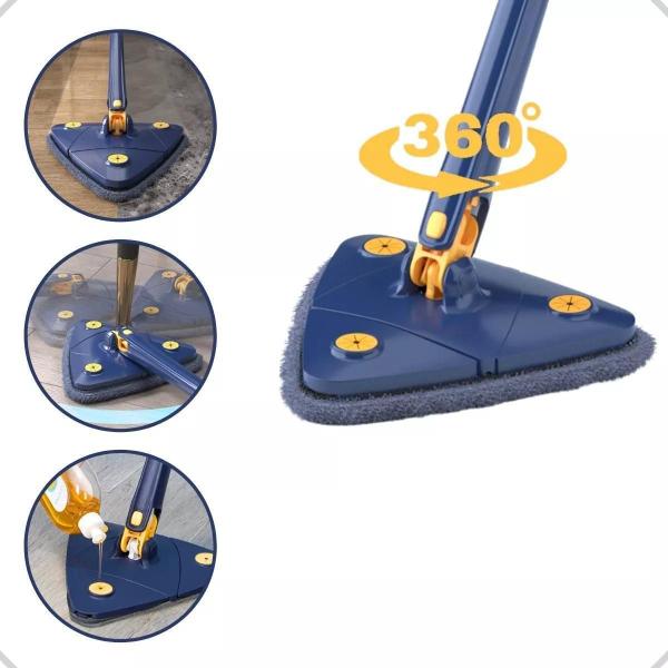 Limpador Vidros Ajustável: Mop Esfregão Triangular 360 Rodo - DRAIK Imagem de Limpador Vidros Ajustável: Mop Esfregão Triangular 360 Rodo