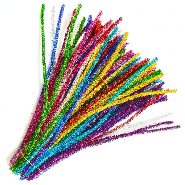 Imagem de Limpadores de cachimbo Carykon Glitter Tinsel 30 cm 200 unidades para artes