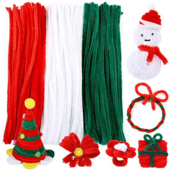 Imagem de Limpadores de cachimbo Veroave Christmas Craft 210 unidades (vermelho+verde+branco)