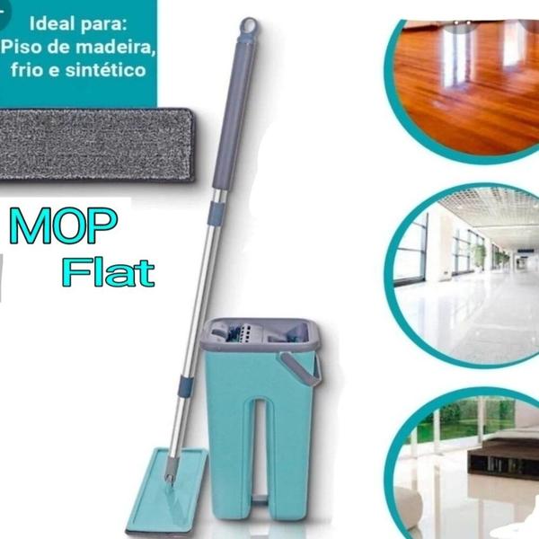 Imagem de Limpeza de Chão Balde Lava e Seca Limpeza Multiuso Rodo Vassoura Mop Flat