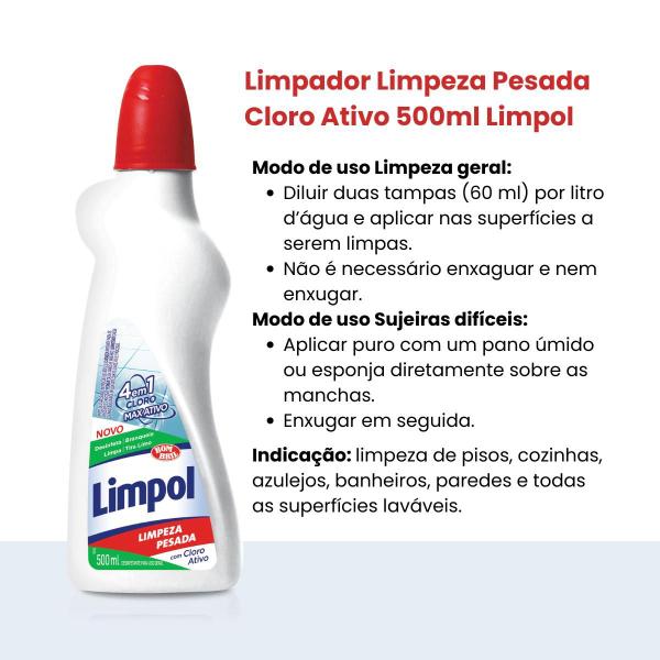 Imagem de Limpeza Pesada Cloro 4 1 Limpol 500Ml Desinfetante Bombril