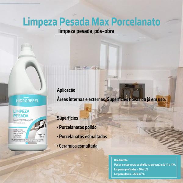 Imagem de Limpeza Pesada Hidrorepel Max Porcelanato 1 L Kit 3