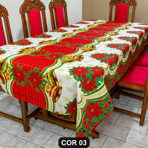 Imagem de Lindíssima Toalha de Mesa Natalina 12 Lugares 3,50m x 1,40m Oxford Estampado