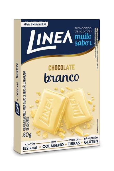 Linea Chocolate Branco 30g Sem Açúcar - 15 Unidades Imagem de Linea Chocolate Branco 30g Sem Açúcar - 15 Unidades