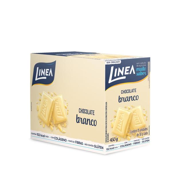 Linea Chocolate Branco 30g Sem Açúcar - 15 Unidades Imagem de Linea Chocolate Branco 30g Sem Açúcar - 15 Unidades