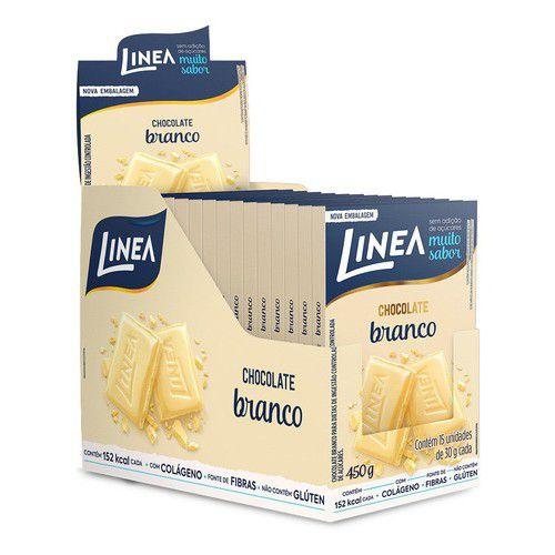 Linea Chocolate Branco 30g Sem Açúcar - 15 Unidades Imagem de Linea Chocolate Branco 30g Sem Açúcar - 15 Unidades