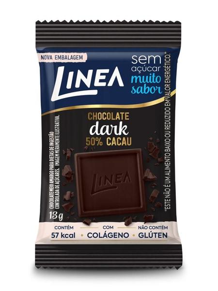 Imagem de Linea Mini Chocolate Dark 50% Sem Açúcar 13g - 15 Un