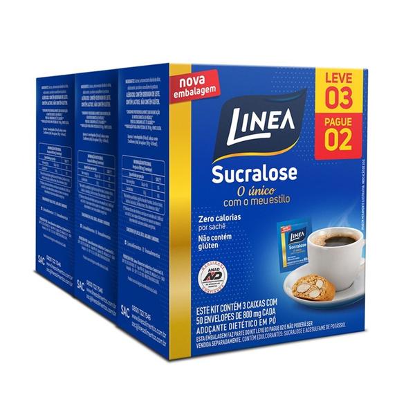 Imagem de Linea Sucralose Adoçante Sachê 3un x 50 envelopes ean 7896001250765