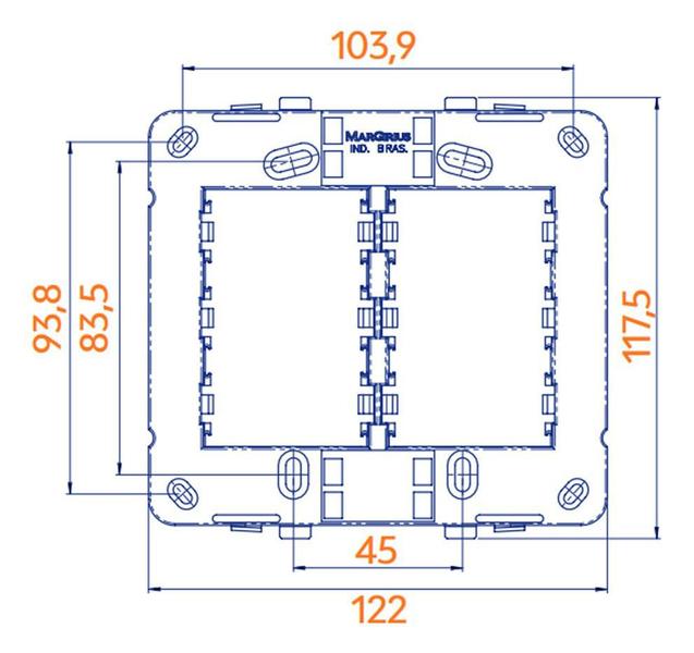 Linha B3 Conj 44 Placa 2 Módulos Interruptor Tomada - Margirius Imagem de Linha B3 Conj 44 Placa 2 Módulos Interruptor Tomada