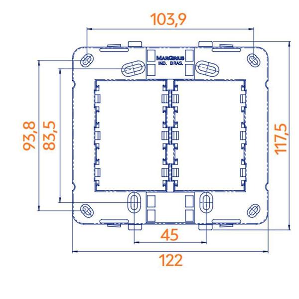 Imagem de Linha B3 Conj 44 Placa p/ 6 Módulos Horizontais - Margirius