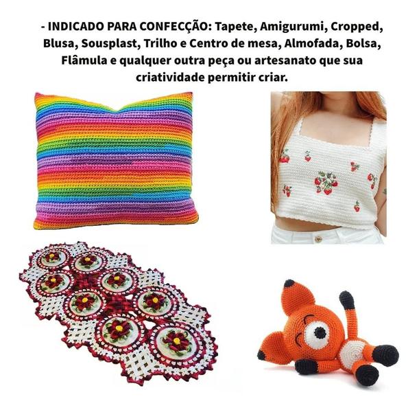 Linha Barbante Euroroma Ecotrama Fio 4 Novelo de 200 Gramas e 340 Metros para Crochê, Tricô e Amigurumi Imagem de Linha Barbante Euroroma Ecotrama Fio 4 Novelo de 200 Gramas e 340 Metros para Crochê, Tricô e Amigurumi