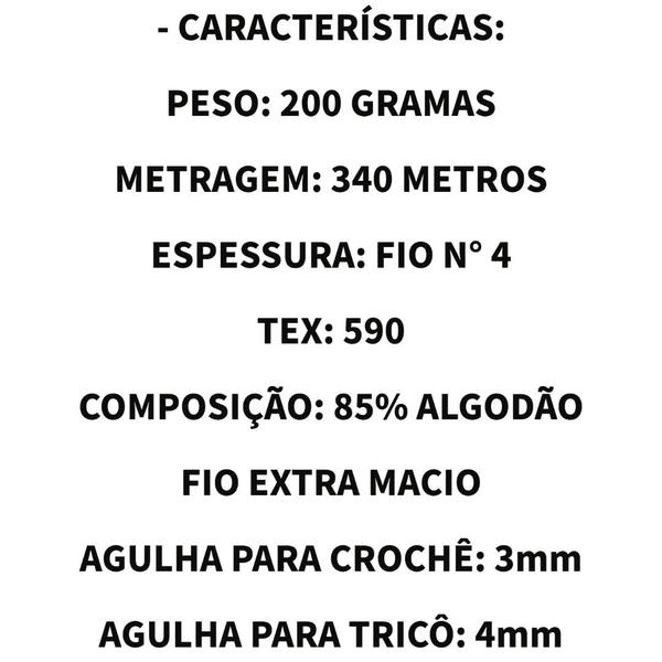 Linha Barbante Euroroma Ecotrama Fio 4 Novelo de 200 Gramas e 340 Metros para Crochê, Tricô e Amigurumi Imagem de Linha Barbante Euroroma Ecotrama Fio 4 Novelo de 200 Gramas e 340 Metros para Crochê, Tricô e Amigurumi