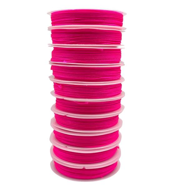 Imagem de Linha Fio Fibra Poliamida Rosa Neon 1mm 1un 10 Metros Arte