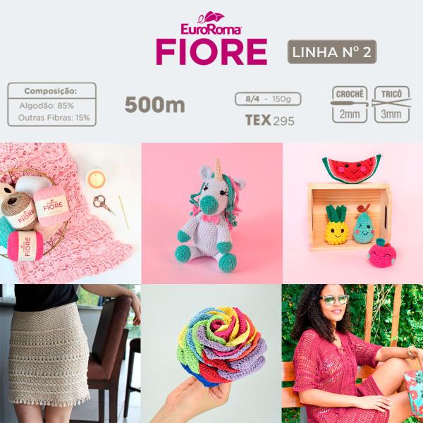 Imagem de Linha Fiore Euroroma Barbante Fio Nº2 500m 150g Crochê Tricô