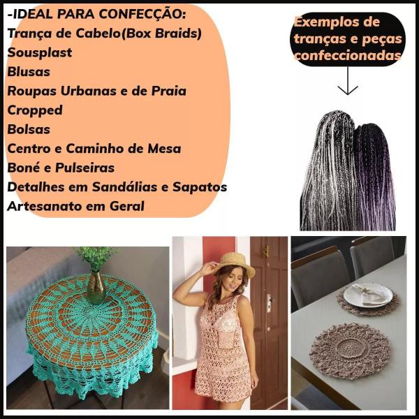 Linha Liza Grossa Circulo 500m Trança de Cabelo e Crochê Imagem de Linha Liza Grossa Circulo 500m Trança de Cabelo e Crochê