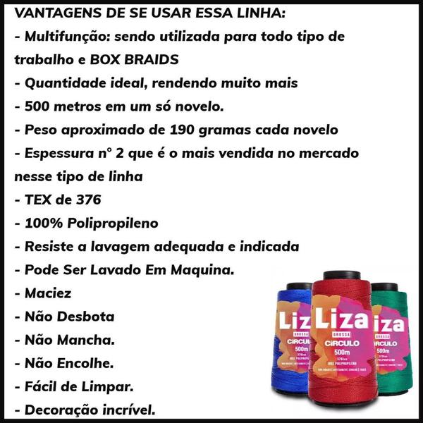 Linha Liza Grossa Circulo 500m Trança de Cabelo e Crochê Imagem de Linha Liza Grossa Circulo 500m Trança de Cabelo e Crochê