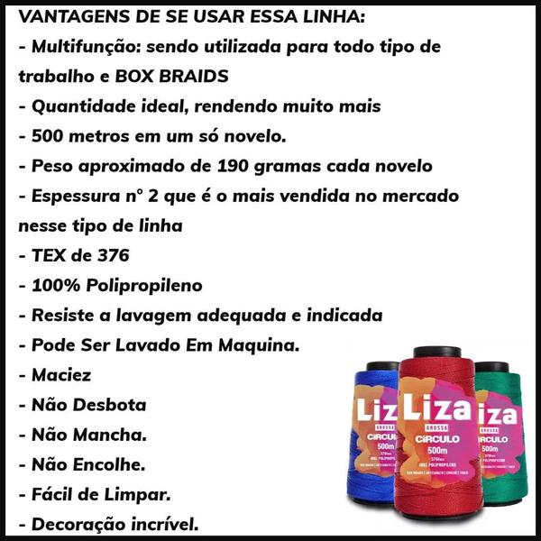 Imagem de  Linha Liza Grossa Circulo 500m Trança de Cabelo e Crochê