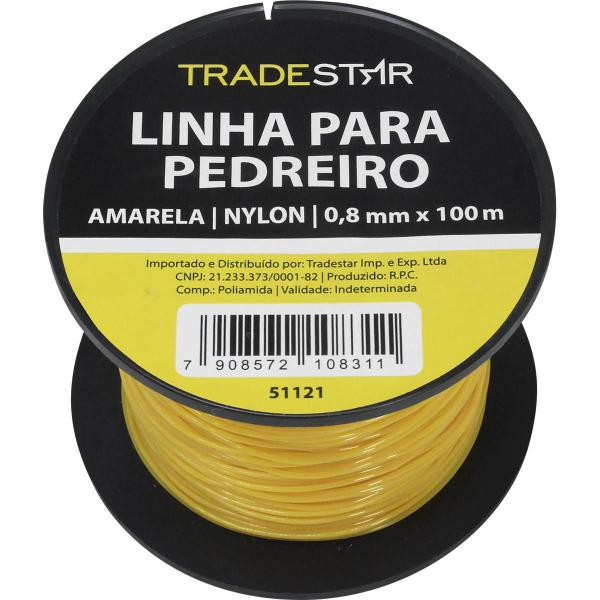 Imagem de Linha Para Pedreiro Nylon Lisa 0,8Mmx100M Am Com 2 Tradestar