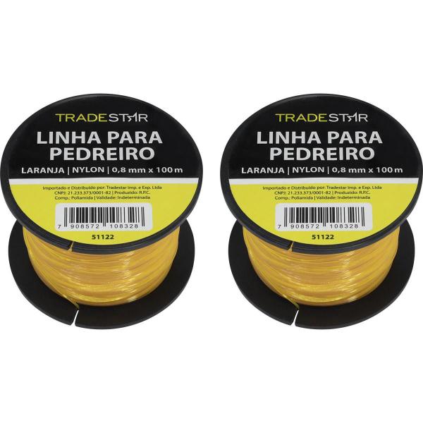 Imagem de Linha Para Pedreiro Nylon Lisa 0,8Mmx100M Lj C/2 Tradestar