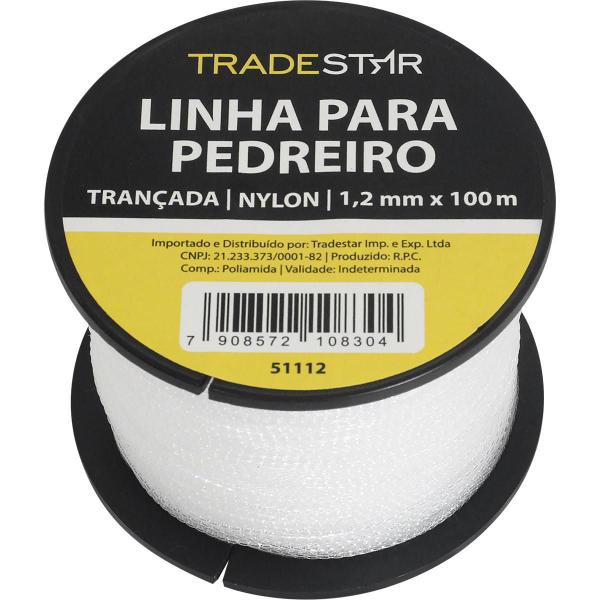 Imagem de Linha Pedreiro Nylon Trançada 0,8Mmx100M Bca Com 2 Tradestar