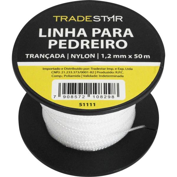 Imagem de Linha Pedreiro Nylon Trançada 0,8Mmx50M Bca Com 2 Tradestar