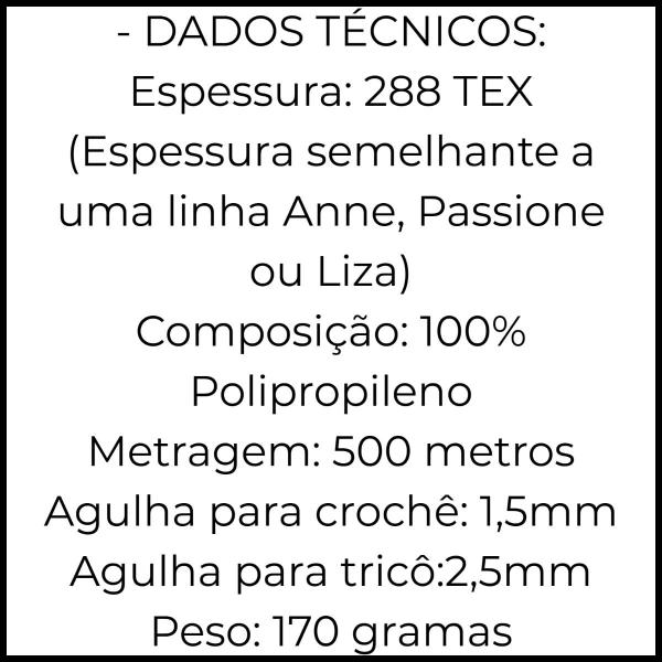 Imagem de Linha Princesa Moda Fio Grosso Cone com 500 Metros de 288 TEX Incomfio para Trança de Cabelo, Crochê, Tricô, Box Braids e Artesanato