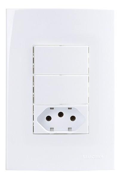 Imagem de Linha Sleek Conj 42 Int Duplo Simples + Tomada 10a 250v