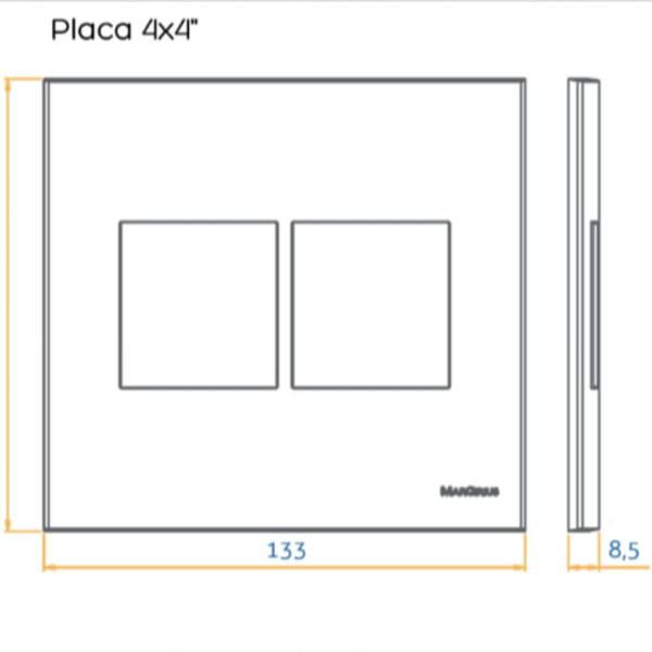 Imagem de Linha Sleek Conj Placa 4x4 P/ 6 Módulos Horizontais